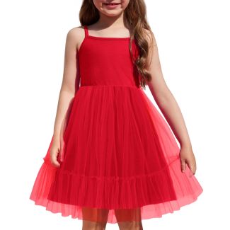 Oudiya Toddler Girls Cami Tulle Tutu Party Dress Crimson Size 2T 3T