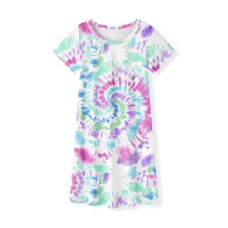 Oudiya Girls Short Sleeve Printed Nightgown MediumOrchid Size 4 5Y