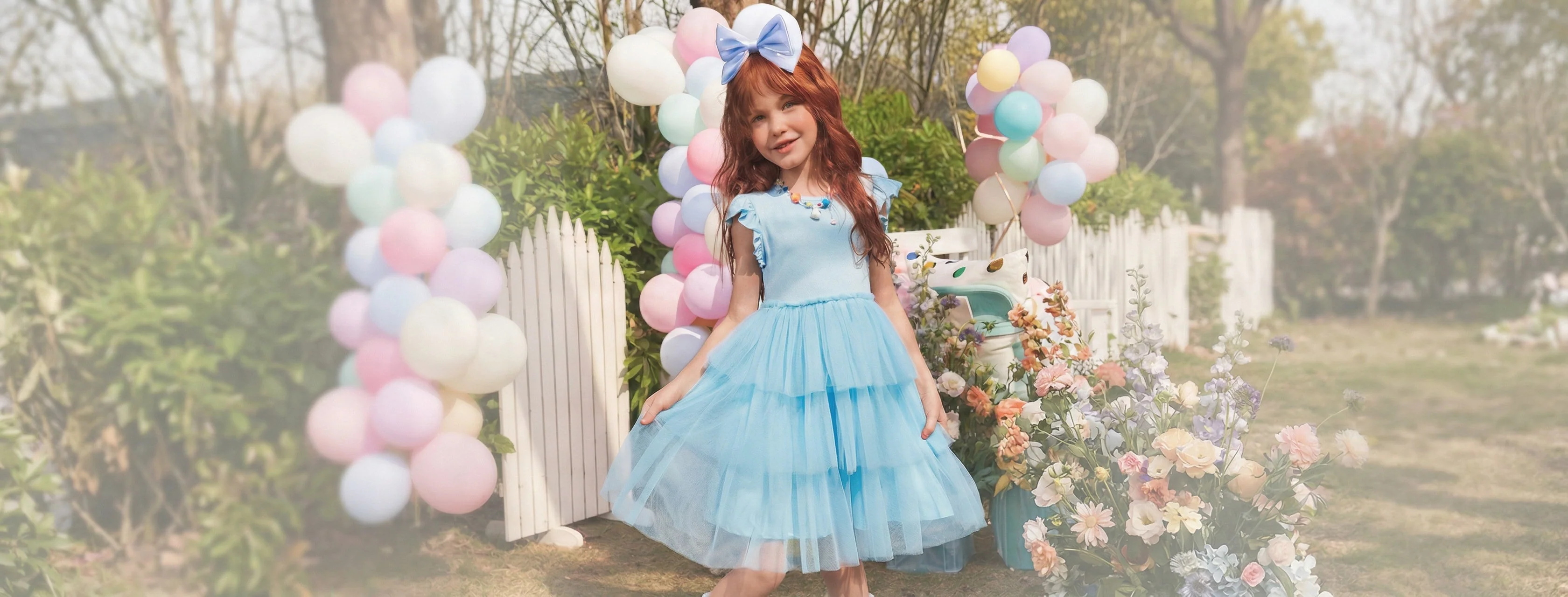 Young girl wearing playful clothing from Oudiya Store
